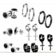 thumbnail image 1 of Juego de pendientes de acero inoxidable Juego de pendientes negros para hombre Juego de moda múltiple, 1 of 6