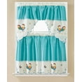 thumbnail image 1 of 3 Piece Semi Sheer Embroidery Rooster Kitchen/Café Window Curtain Tiers and Valance Set, 1 of 1
