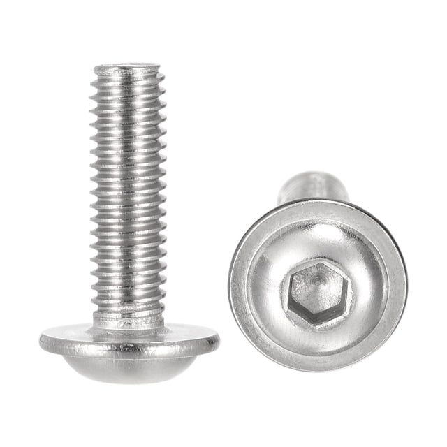 Unique Bargains M6 x 20mm 304 Stainless Steel Flanged Button Head Socket Cap Screws 20 Pack