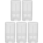 Empty Oval Deodorant Containers 5pcs Plastic Solid Lip Balm Containers 15ml Empty Refillable Lip Gloss Tubes (Transparent)
