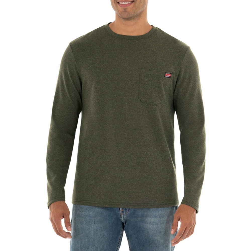 Wrangler - Wrangler Men's Long Sleeve Dual Face Comfort Thermal Pocket ...