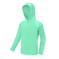 thumbnail image 3 of Y-Sunset Boys Hooded Long Sleeve Rash Guard Swim Shirt, Youth Kids UPF 50+ Fishing Shirt, Sun Protection Hiking Beach Hoodie 15-16 Years&Mint Green#02, 3 of 6