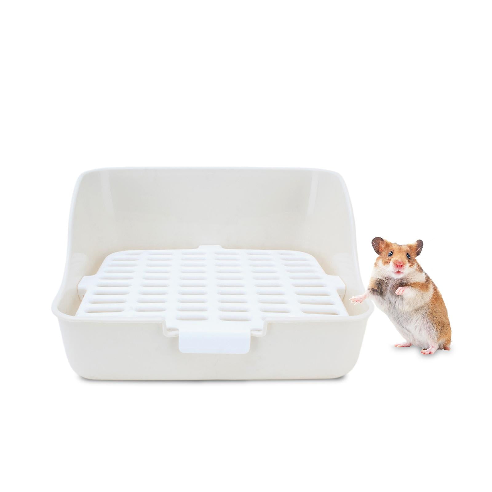 Small Animal Rabbit Toilet Tray, Bedding Cage Cleaning Tool Gray 11x11x8in