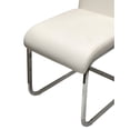 thumbnail image 3 of Doral White Faux Leather Dining Chairs w Chrome Cantilever Base Set of 2, 3 of 6