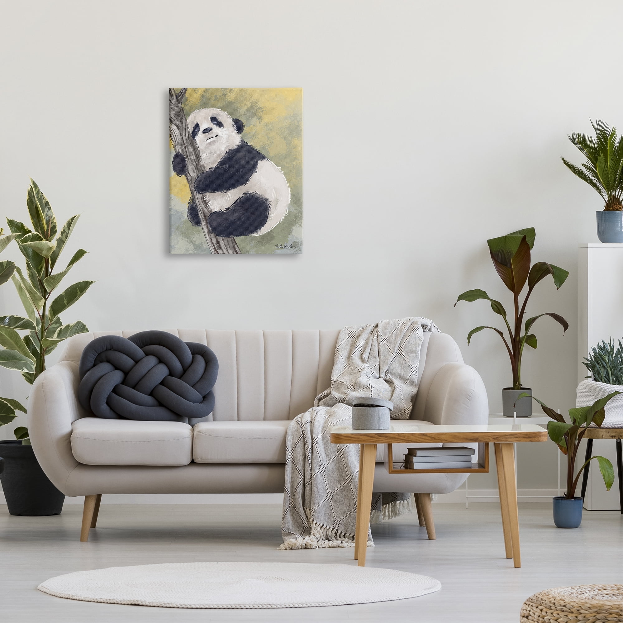 Stupell Industries Panda Cub on Branch Animals & Insects Painting Gallery Wrapped Canvas Print Wall Art, 24 x 30