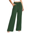 thumbnail image 2 of YTCAMLO Womens Cotton Pants Elastic High Waist Casual Palazzo Trousers with Pockets Casual Lightweight Breathable Flowy Wide Leg Pants, 2 of 9