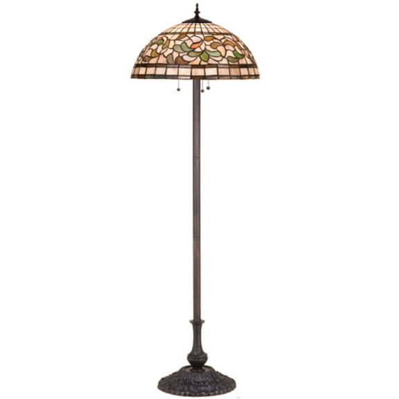 Meyda Tiffany 17534 Stained Glass / Tiffany Three Light Floor Lamp - MultiColor