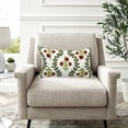 thumbnail image 7 of Floral Embroidered Summer Lumbar Decorative Throw Pillow Cover 12"x 20", Farmhouse Cottage Red Flowers Green Leaves Patterned Cotton Canvas Cushion Case for Sofa Couch Bed Living Room Decor, 7 of 7