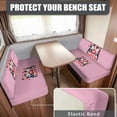 thumbnail image 2 of XYZCANDO Love Rv Dinette Cushion Covers Penguin 2 Seat Couch Cover Easy to Install Universal Rv Accessories Comfort Slip Covers for Loveseat Camper Decor 1 Backrest Cover and 1 Bench Cover Pink, 2 of 7