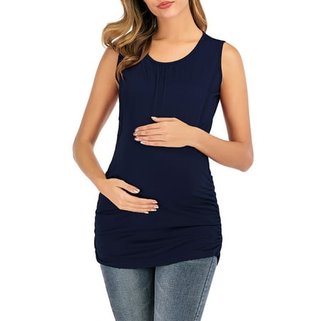 

Juebong Women s Sleeveless Cute Maternity Nursing Tank Tops Round Neck Tunic Basic Shirts Plus Size Maternity Tops Breastfeeding Loose Cap Sleeve Nursing Pregnancy Tops