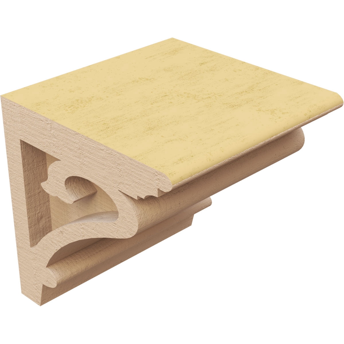 4"W x 4"D x 4"H Wide Mayflower Rough Cedar Woodgrain TimberThane Corbel, Primed Tan