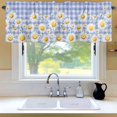 thumbnail image 6 of Spring Floral Window Valance for Kitchen, Watercolor White Flowers Rustic Blue White Plaid Rod Pocket Short Curtain for Small Windows, Light Filtering Decorative Valance, 42 x 18 Inch, 1 Panel, 6 of 9