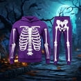 thumbnail image 2 of Halloween Unisex Tracksui Skeleton Hoodies And Sweatpants Set for Boy Girl 2 Piece Outfits Athletic Jogging Suits, 2 of 4
