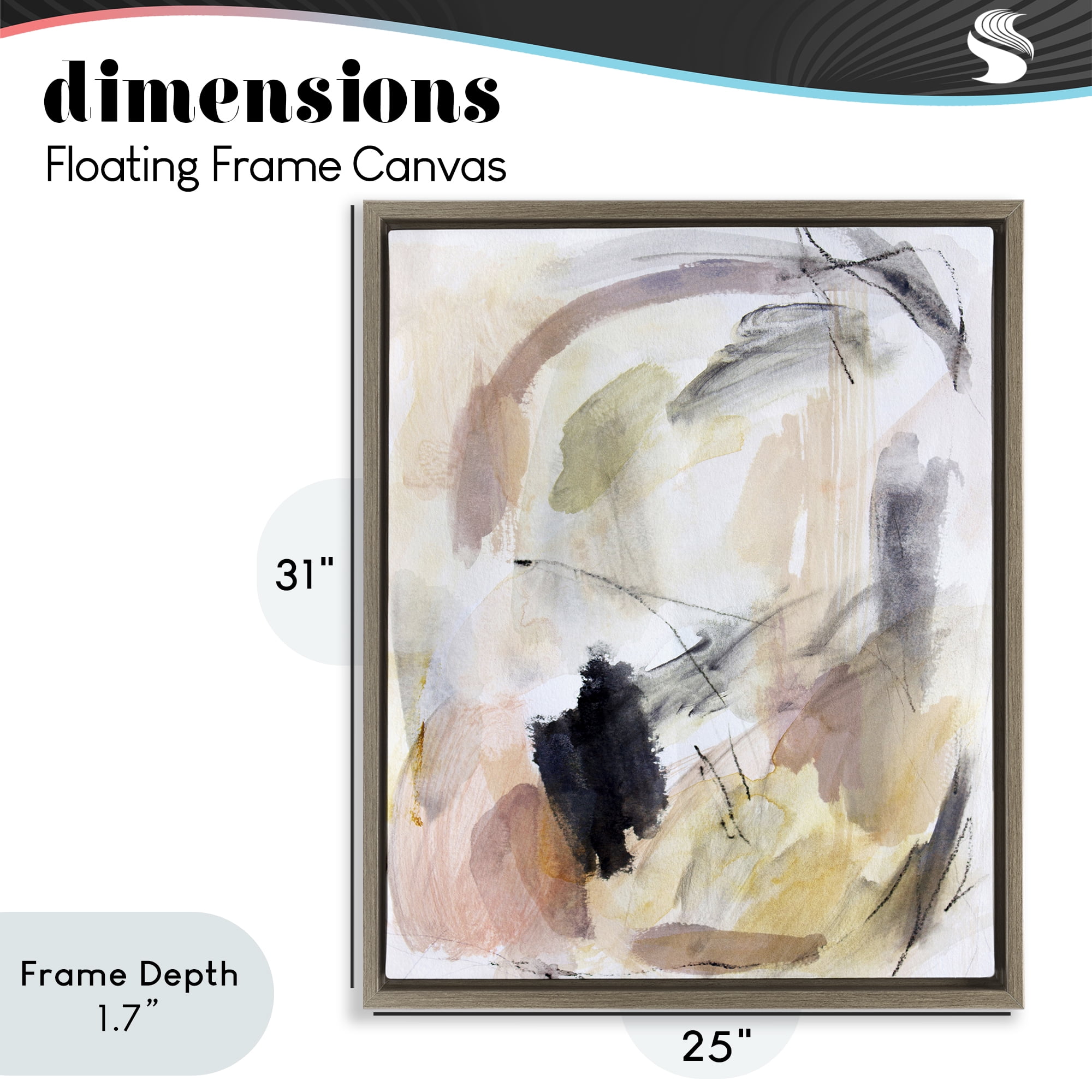 Stupell Industries Chaotic Sketches Paint Strokes Brown Framed Floater Canvas Wall Art, design by Hope Bainbridge