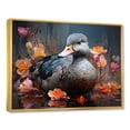 thumbnail image 2 of Designart "Floral Swims of Grey Duck II" Animals Framed Wall Art - Modern Farmhouse Grey Duck Bedroom Framed Canvas Wall Art, 2 of 6