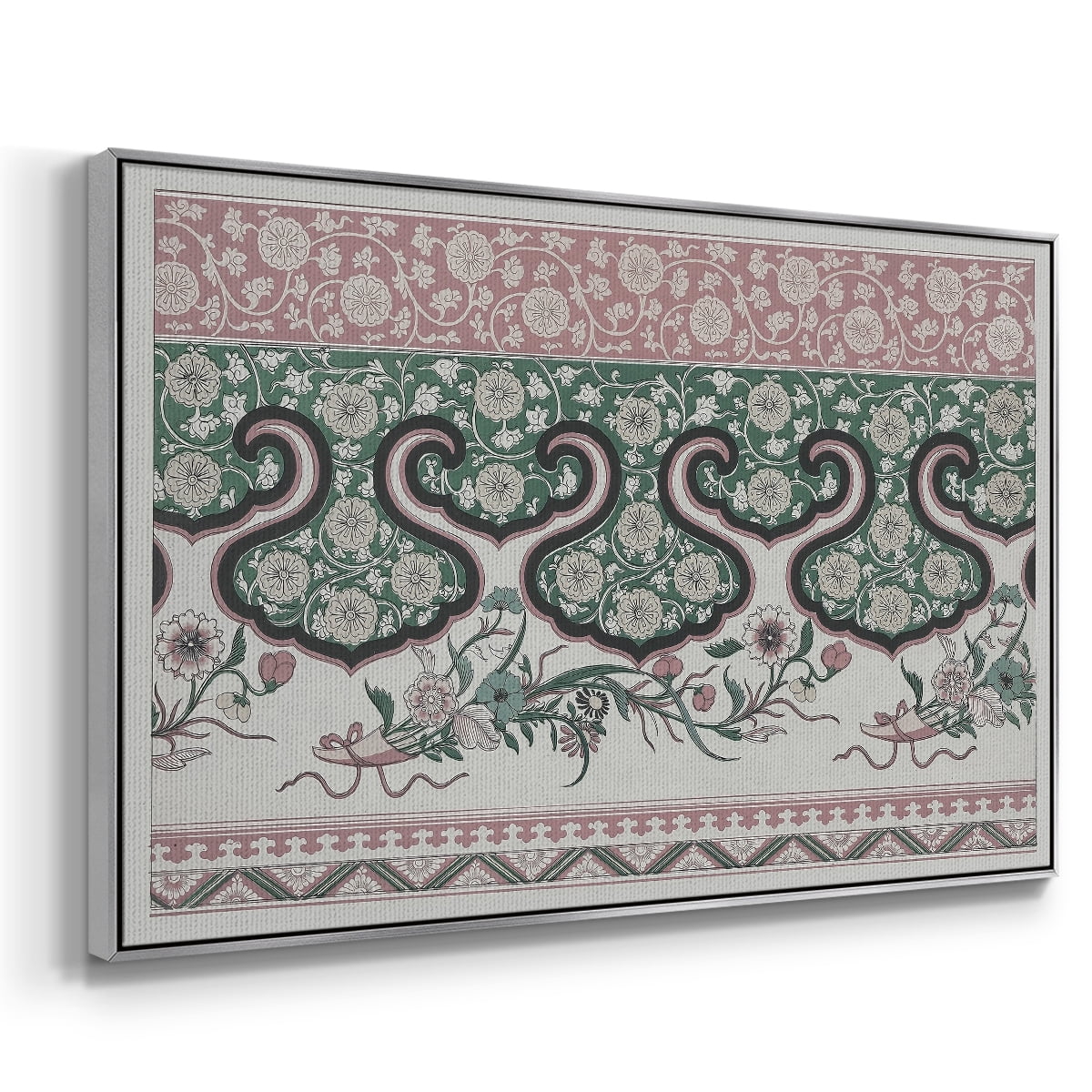 Vintage Abstract Print-XXIX Framed in Silver Wood Gallery Wrapped Canvas 17 in. x 25 in.