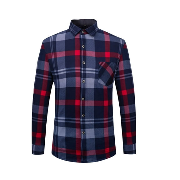 BVnarty Plaid Shirts for Men Plaid Button-Up Shirt Casual Long Sleeve Turndown Collar Fashionable Cardigan for Spring Summer Parties and Outdoor Activities