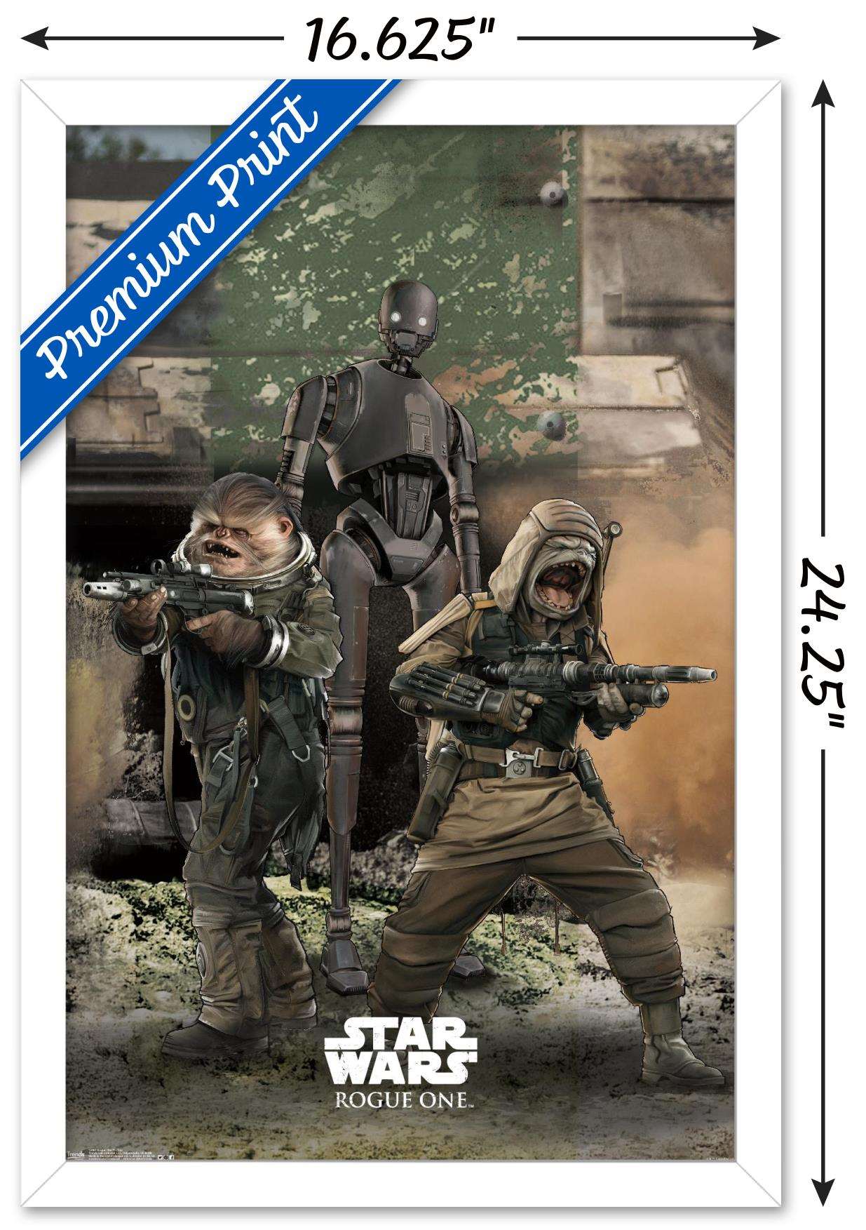 Star Wars: Rogue One - Trio Wall Poster, 14.725" x 22.375", Framed