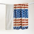 thumbnail image 3 of Carstens, Inc Carstens Wrangler Stars & Stripes USA American Flag Sherpa Fleece 54x68 Throw Blanket, 54" x 68", White, 3 of 7