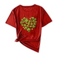 thumbnail image 4 of Womens St Patricks Day Tees Festival Printed Graphic Short Sleeve Crew Neck Casual Summer Tshirts Tops (M, Red), 4 of 5