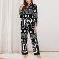 thumbnail image 2 of Sigee Not All Who Wander Are Lost 2 for Women’s Pajama Sets Long-Sleeved Pjs Sets for Women 2 piece Sleepwear-X-Large, 2 of 7