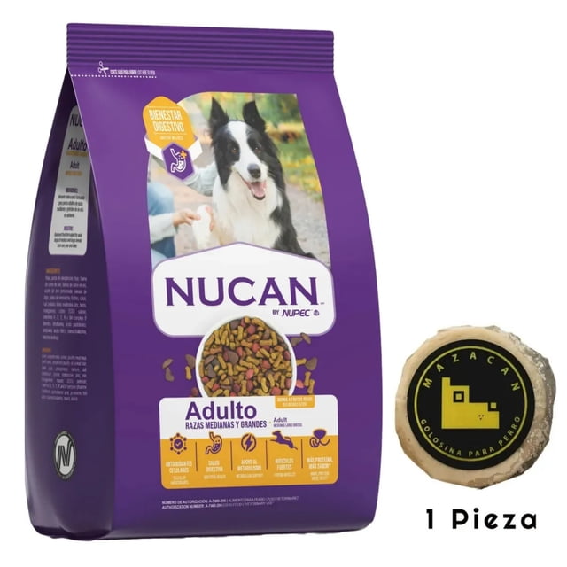 Nucan Adulto 25 kg + Mazacan Para Perro 1 pza