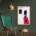 thumbnail image 2 of Fashion Wall Art with Frame, Young Woman Looking at a Shoe Store Shopping Female Dressing on Plain, Printed Fabric Poster for Bathroom Living Room, 23" x 35", Hot Pink Charcoal Grey, by Ambesonne, 2 of 2