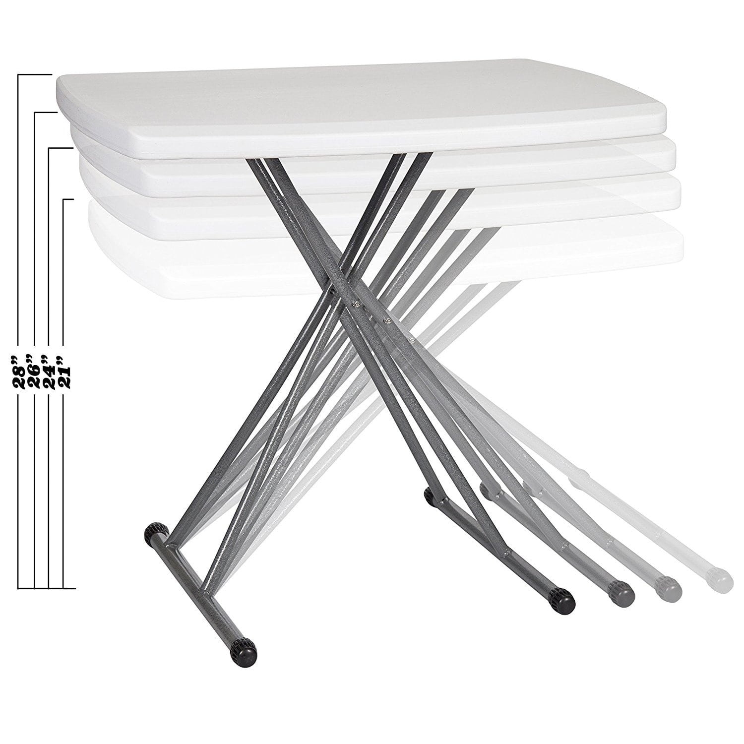 Zimmer Brand 30 Inch By 20 Polyethylene Plastic And Steel Folding Table