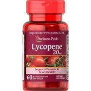 Puritan's Pride Lycopene 20 mg, Herbal Supplement, yellow, 60 count, softgels