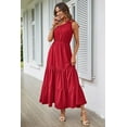 thumbnail image 7 of PRETTYGARDEN Women's Summer Floral One Shoulder Maxi Dress Knot Ruffle Boho Beach Vacation Wedding Guest Long Sun Dresses, 7 of 7