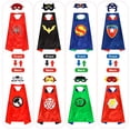 thumbnail image 1 of Capas de superhéroe para niños, niño, niña, disfraz de cosplay de Halloween, fiesta, doble Kuaima kuaima, 1 of 2