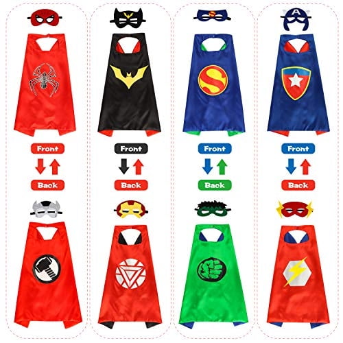 Capas de superhéroe para niños, niño, niña, disfraz de cosplay de Halloween, fiesta, doble Kuaima kuaima