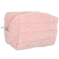thumbnail image 4 of FUEENIRVA Women Makeup Bag Pink Short Plush 1Pcs 6.7X3.7X2.9In, 4 of 8