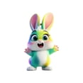 thumbnail image 5 of Under $5 Easter Table Decor Cute Bunny Easter Doll Decoration Hanging Acrylic 2D Flat Keychain, 5 of 7