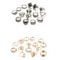 thumbnail image 1 of Personalidad Calado Obsidiana Gótico Anillo Set Dorado/Plata, 1 of 6