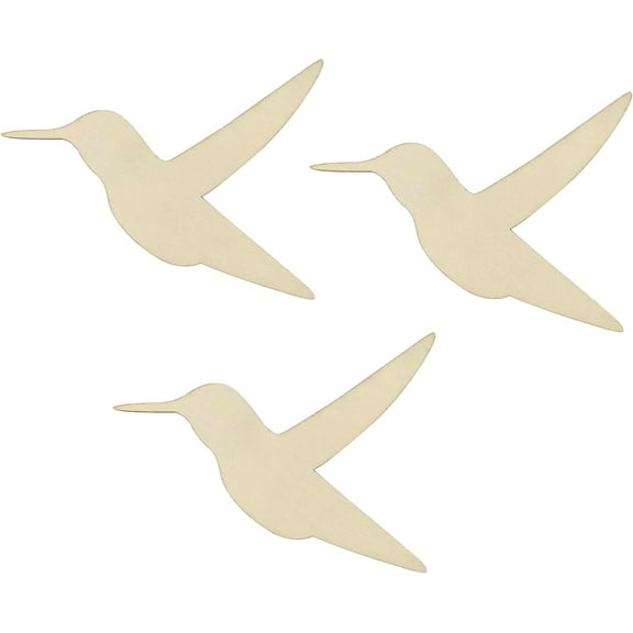 30 Pack 4 Inch Wood Hummingbird Cutouts Unfinished Wooden Hummingbird Hanging Ornaments DIY Hummingbird Craft Gift Tags for Home Party Decoration Craft Project