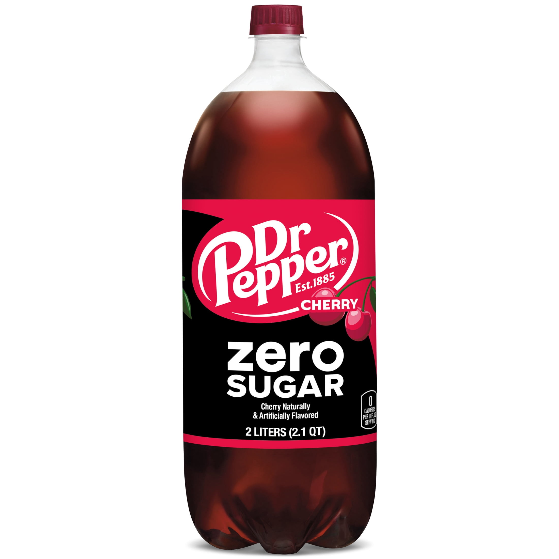 (4 pack) Dr Pepper Zero Sugar Cherry Cola Soda Pop, 2 L, Bottle