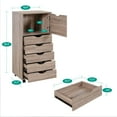 thumbnail image 5 of Drawer Dresser Storage Cabinet for Makeup Dresser Tall Chest of Drawers, Drawer Chest Makeup Cabinet for Bedroom by Naomi Home-Color:Vintage Oak,Size:6 Drawer, 5 of 14