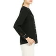 thumbnail image 5 of Allegra K Women's V Neck Long Sleeves Button Down Contrast Color Chiffon Shirt, 5 of 7