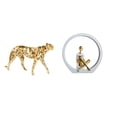 thumbnail image 1 of Figura De Guepardo Dorado, Escultura De Animal, Centro De Mesa, Adorno Decorativo Para Oficina, Hogar, Dormitorio, Estantería, Decoración Abstracta Versátil., 1 of 8
