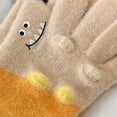 thumbnail image 4 of vdgthytj Unisex Kids Gloves Cute Print Color Block Soft Warm Handwear for Fall Winter Daily Outdoor Activities(One Size,Beige), 4 of 4
