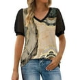 thumbnail image 2 of Giftesty Womens Summer Tops V Neck T Shirts Dot Puff Sleeve Tops, 2 of 8