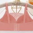thumbnail image 6 of Stylish SMihono Womens Sexy Lace Everyday Bra Solid Color Full Coverage Underwear Wire Free Breathable Comfy Push Up Bralettes Pink 36/80BC, 6 of 6