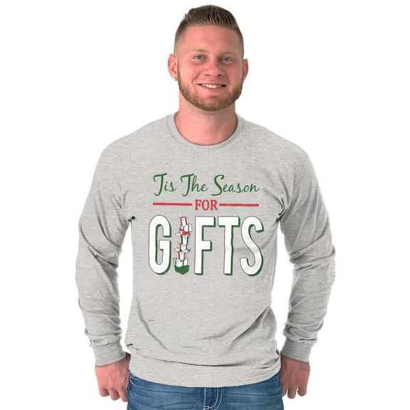 Christmas Tis The Season Presents Long Sleeve TShirt Men Women Brisco Brands S