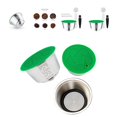 thumbnail image 1 of 1 Set Coffee Capsule High Durability Heat-Resistant Stainless Steel Refillable Coffee Capsule Filter Pod with Spoon Brush Set Home Supplies, 1 of 8