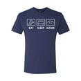 thumbnail image 2 of Eat Sleep Game Video Gamer Gift Fan Pop Culture Mens Premium Tri Blend T-Shirt, Vintage Navy, Medium, 2 of 3