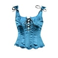thumbnail image 2 of Kaemgyyd Renaissance Corset Tops for Women Satin Silk Drawstring Corset Vest Medieval Tie-Up Body Shaper Corsets Top, 2 of 6