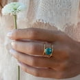 thumbnail image 5 of 14K Gold Plated Statement Ring for Women Simulated Blue Turquoise Boho Simple Minimalist Jewelry 925 Silver Plated Gem Women's Ring Bohemian Jewelry Handmade Simple Ring, 5 of 5