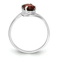 thumbnail image 2 of Solid 14k White Gold 7x5mm Oval Garnet January Red Gemstone Engagement Ring Size 7.5, 2 of 5
