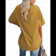 thumbnail image 3 of Camiseta Básica de Corta con Cuello en V en Amarillo S, 3 of 5